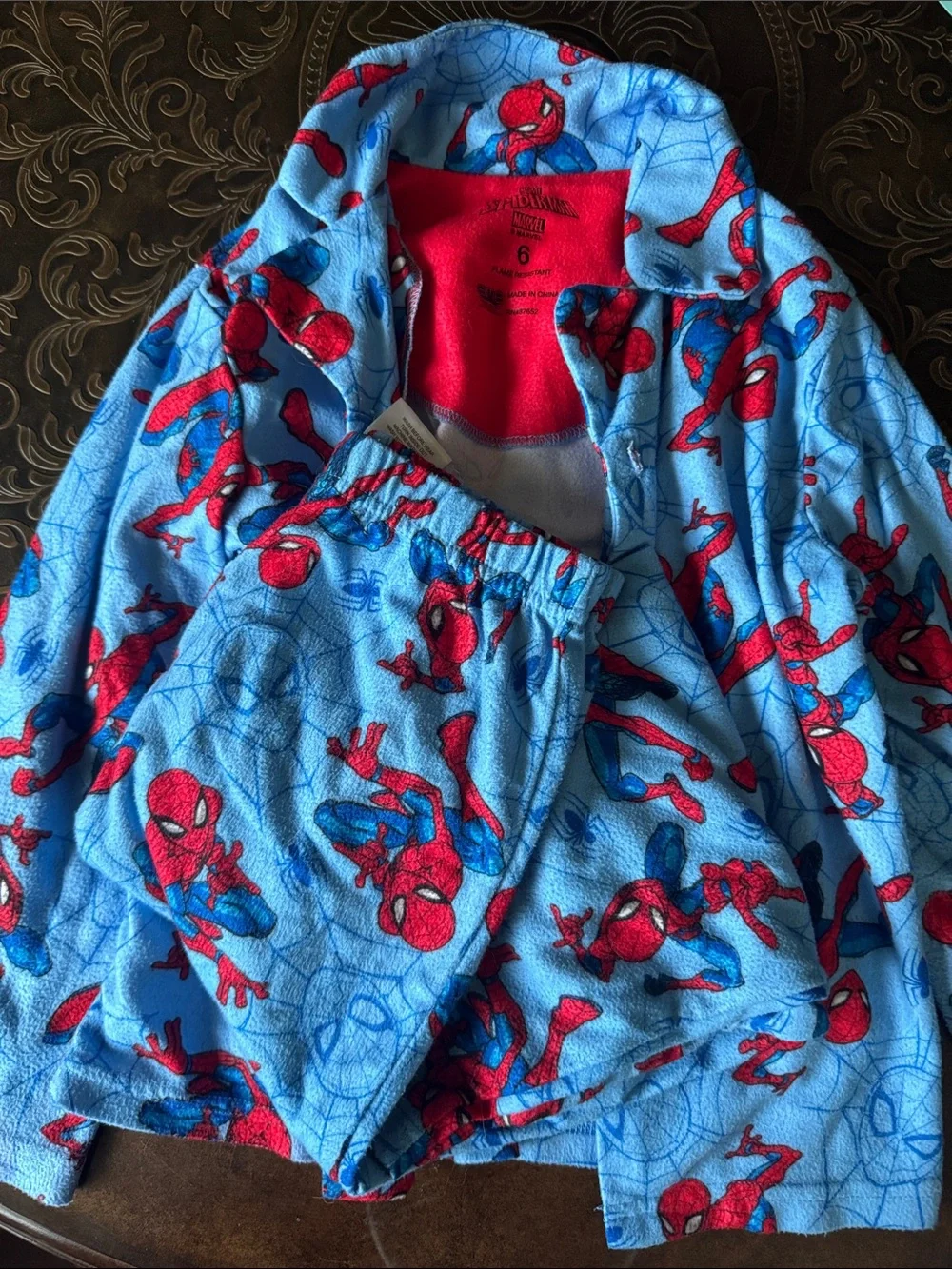 Spider-Man Blue & Red Kids Pajama Set - Size 6